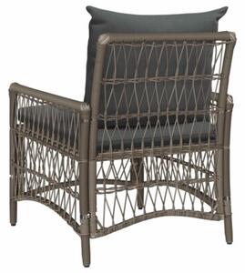 Krzesło ogrodowe z poduszką szary 73 x 61 x 77 cm polirattan