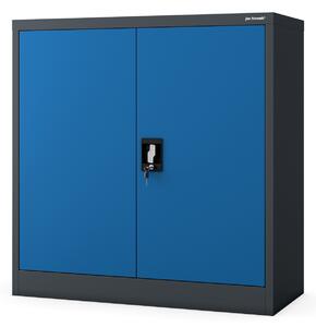 Szafka metalowa na klucz garażowa BEATA, 900 x 930 x 400 mm, antracytowo-niebieska
