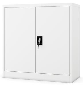Metalowa szafka z półkami BEATA, 900 x 930 x 400 mm, biała