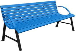 Niebieska ławka ogrodowa 130 cm E1-H87