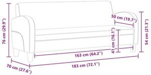 Sofa 3-osobowa ze sztucznej skÃ³ry zamszowej, brÄ zowa