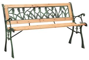 Ławka ogrodowa, 122 cm, żeliwo i lite drewno jodłowe
