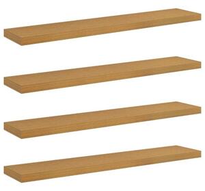 Nowoczesna półka ścienna w beżowym kolorze z materiału drewnopochodnego, 120 cm
