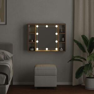 Szafka z lustrem i oÅwietleniem LED, dÄ b artisan, 76x15x55 cm
