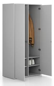 Szafka FRAME, 2 przedziały, 872 x 450 x 1735 mm, PUSH-lock, szary