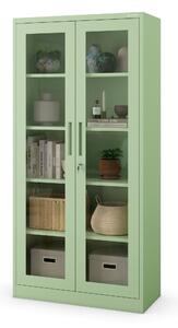 Szklana witryna AMELIA, 900 x 1850 x 400 mm, Fresh Style: pastelowy zielony