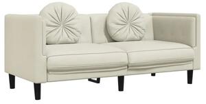 Kremowa stylowa sofa 2-osobowa z poduszkami N3-C93