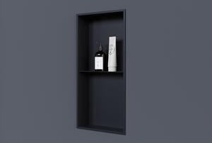 Półka wnękowa ścienna ze stali nierdzewnej NT306010XZe schowkiem - 30 x 60 x 10 cm