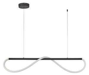 Żyrandol wiszący ze sznurem ledowym - Meleca S - czarna listwa, wąż LED
