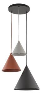 Kolorowy żyrandol Cono MIX TK - wiszące stożki - beżowy, ceglany, czarny