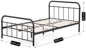 Czarne metalowe łóżko z zagłówkiem 120x200 - Sylo