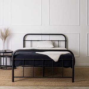 Czarne metalowe łóżko z zagłówkiem 120x200 - Sylo