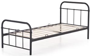 Czarne metalowe łóżko jednoosobowe 90x200 - Sylo