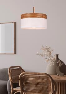 Lampa wisząca biały + drewniany - K453-Rame