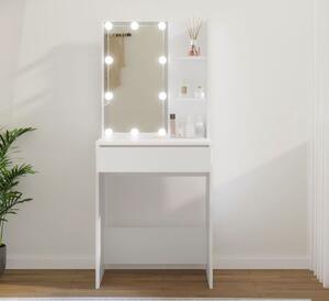 Biała toaletka kosmetyczna z lustrem podświetlanym - Sofini