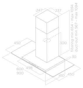 Okap ELICA Flat Glass IX/A/60 Srebrny 368m3/h 62dB klasa D
