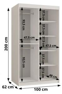 Szafa przesuwna z lustrem garderoba Ultra 100 wys. 200 cm biaÅy