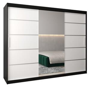 Szafa przesuwna garderoba Verona 2 250 wys. 200 cm czarny + czarny