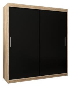 Szafa przesuwna garderoba Tokyo 180 wys. 200 cm sonoma + czarny