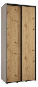 Szafa przesuwna wysoka Davos 1 100, gÅ. 45 cm biaÅy + artisan + czarny