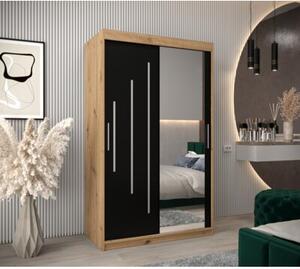 Szafa przesuwna garderoba York 2 120 wys. 200 cm artisan + czarny