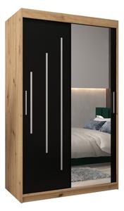 Szafa przesuwna garderoba York 2 120 wys. 200 cm artisan + czarny