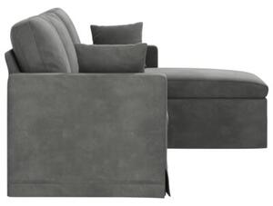 Nowoczesna sofa aksamitna w kolorze ciemnoszarym z metalowÄ ramÄ