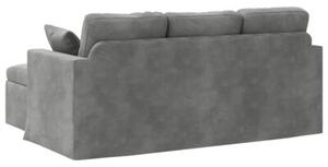Nowoczesna sofa aksamitna w kolorze ciemnoszarym z metalowÄ ramÄ