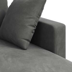 Nowoczesna sofa aksamitna w kolorze ciemnoszarym z metalowÄ ramÄ