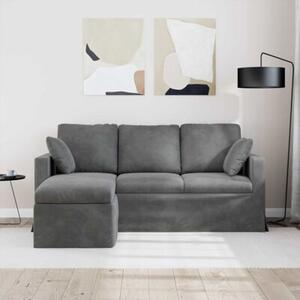 Nowoczesna sofa aksamitna w kolorze ciemnoszarym z metalowÄ ramÄ