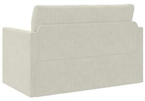 Sofa bed kremowy 124 x 204 x 61 cm aksamit