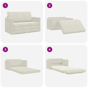 Sofa bed kremowy 124 x 204 x 61 cm aksamit
