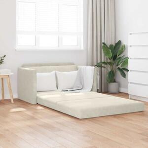 Sofa bed kremowy 124 x 204 x 61 cm aksamit
