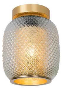 Złota lampa sufitowa Agatha z transparentnym kloszem