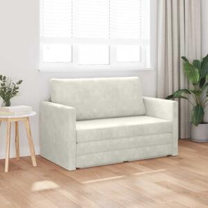 Sofa bed kremowy 124 x 204 x 61 cm aksamit