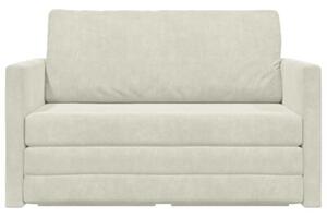 Sofa bed kremowy 124 x 204 x 61 cm aksamit