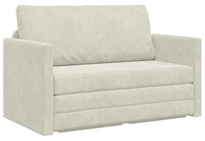 Sofa bed kremowy 124 x 204 x 61 cm aksamit