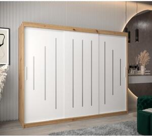 Szafa przesuwna garderoba York 250 wys. 200 cm artisan + biaÅy