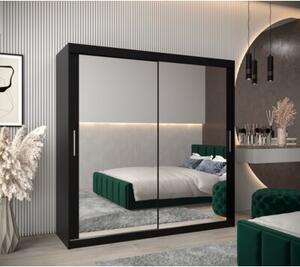 Szafa przesuwna garderoba Tokyo 3 200 wys. 200 cm czarny + czarny