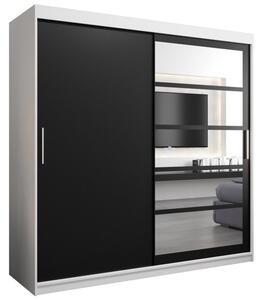 Szafa przesuwna garderoba Roma 1 200 wys. 200 cm biaÅy + czarny