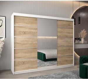 Szafa przesuwna garderoba Verona 2 250 wys. 200 cm biaÅy + sonoma