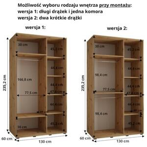 Szafa przesuwna wysoka Davos 1 130, gÅ. 60 cm czarny + czarny + czarny