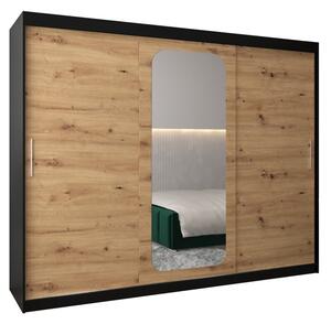 Szafa przesuwna garderoba Promo T2 250 wys. 200 cm czarny + artisan