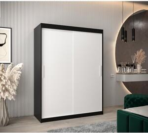 Szafa przesuwna garderoba Tokyo 150 wys. 200 cm czarny + czarny