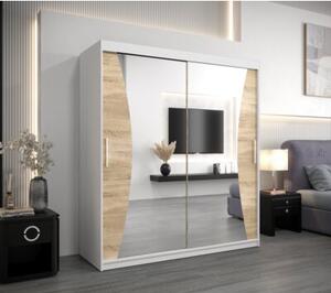 Szafa przesuwna garderoba Monaco 180 wys. 200 cm biaÅy + sonoma