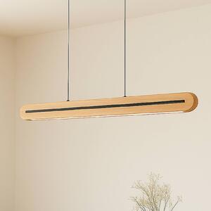 Lampa wisząca Darnor Lucande, możliwość ściemniania, jasne drewno, salon / jadalnia, drewno, nowoczesny