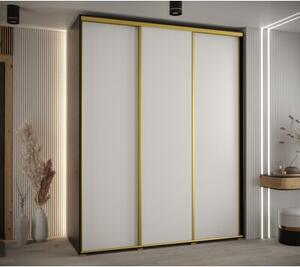 Szafa przesuwna wysoka Davos 1 190, gÅ. 60 cm czarny + biaÅy + zÅoty