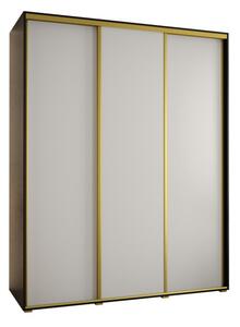 Szafa przesuwna wysoka Davos 1 190, gÅ. 60 cm czarny + biaÅy + zÅoty