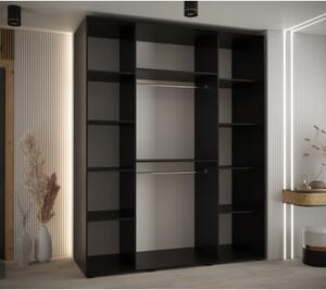 Szafa przesuwna wysoka Davos 1 190, gÅ. 60 cm czarny + biaÅy + zÅoty