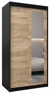 Szafa przesuwna garderoba Promo T2 100 wys. 200 cm czarny + sonoma